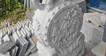 榆林芝麻白抱鼓石 庭院抱鼓石