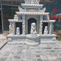 榆林芝麻白中国黑石材套墓 花岗岩墓碑