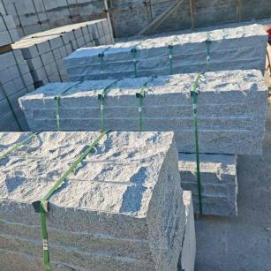 榆林芝麻白自然面整石 坐凳