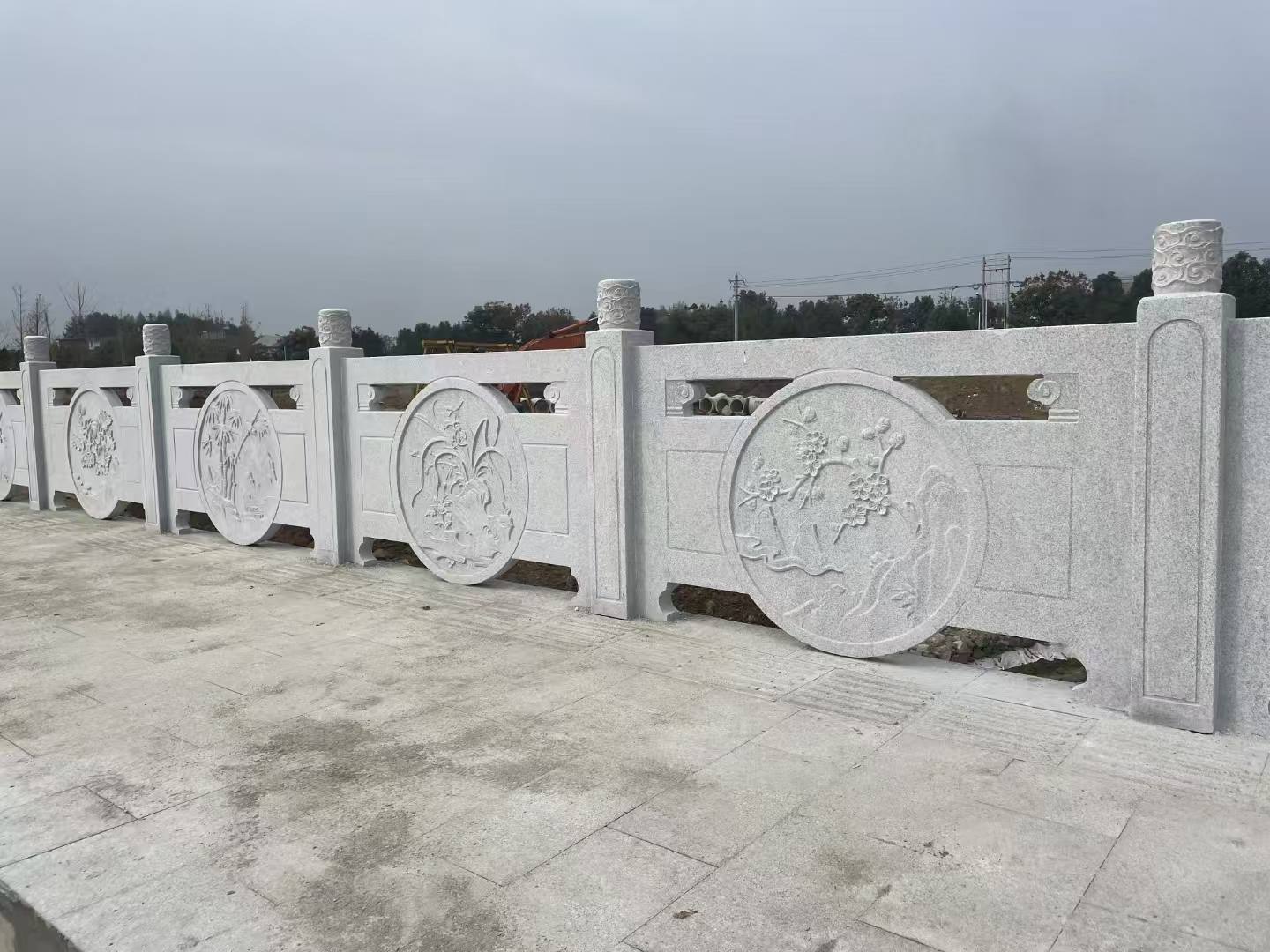榆林芝麻白河道栏杆 石材栏杆