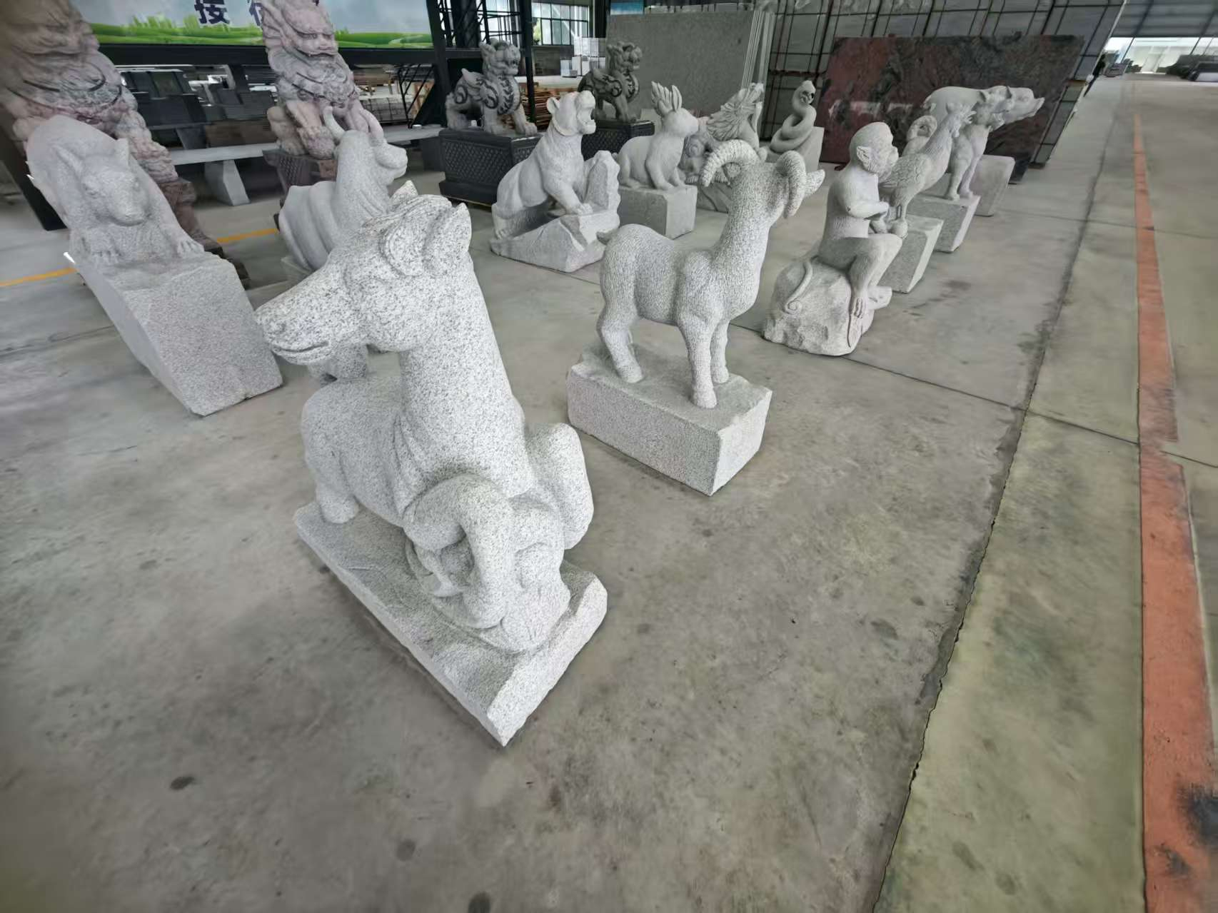 榆林芝麻白雕刻 十二生肖 异形雕刻