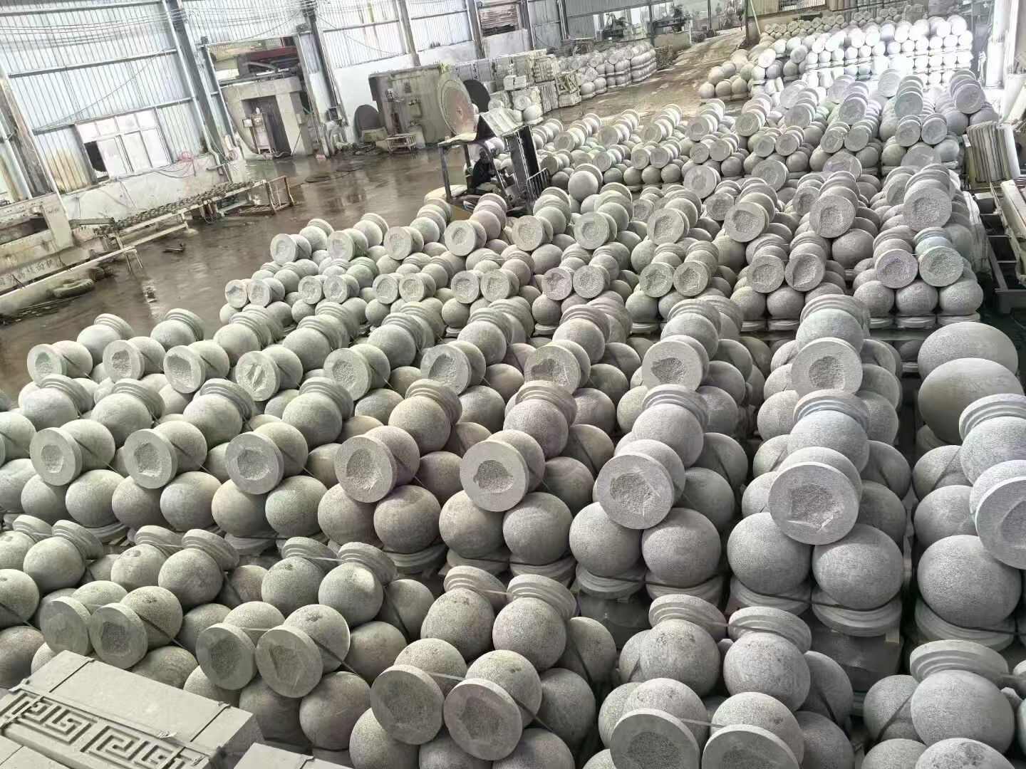 榆林芝麻白圆球 石球 挡车球
